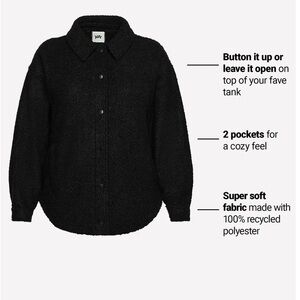 Fabletics, Teddy Shacket XXL/1X NEW Black